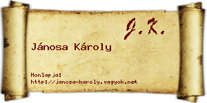 Jánosa Károly névjegykártya