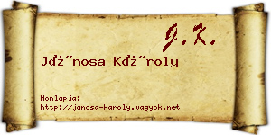 Jánosa Károly névjegykártya