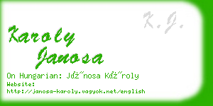 karoly janosa business card